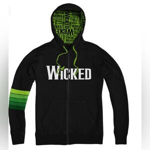 Wicked Black Unisex Stripe Logo Zip Hoodie size S